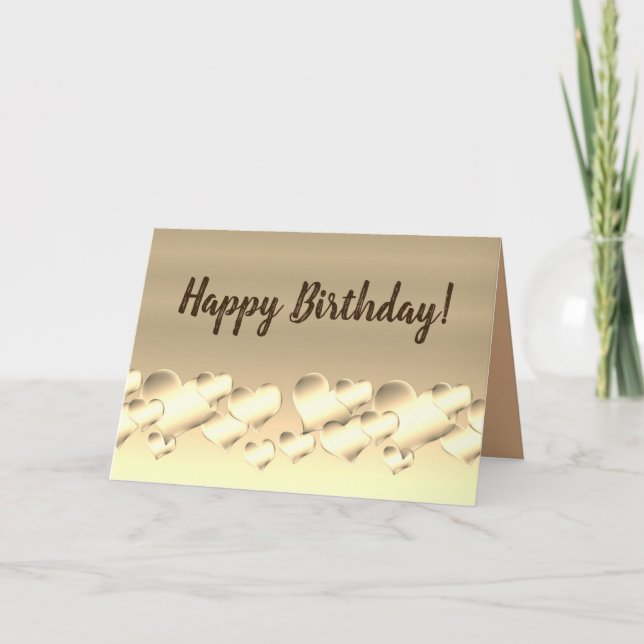 Tons de coeur Brown, carte d'anniversaire pour hom (Devant)