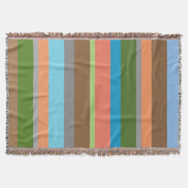 Tons de couleur chauds rayés Lancer la couverture (Devant)