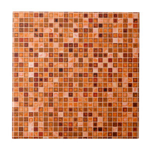 Tons De Cuivre Tan 'Aquarelle' Motif De Carreaux D