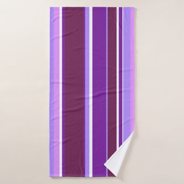Tons de rayures violettes (Serviette de bain)