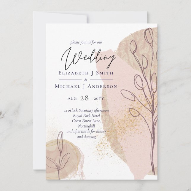 Tons de terre naturels Mariage Abstrait (Devant)