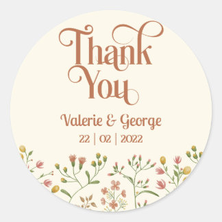 Tons de Terre rétro | Sticker rond Merci