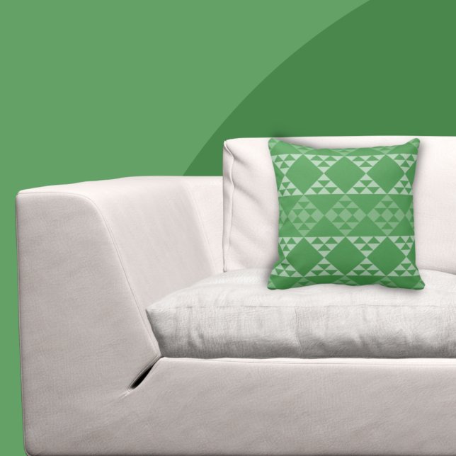 Tons Et Triangle Vert Motif Jeu Oreiller (Créateur téléchargé)