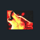 Tons Jaunes Rouges Toile Enveloppée Loup Gris<br><div class="desc">Pop Art Style Howling Grey Wolf Portrait - Animaux sauvages Oeuvres d'art numériques</div>