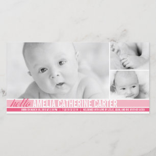 Tons modernes Faire-part de naissance bébé fille