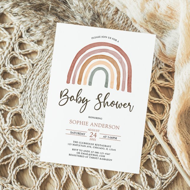 Tons Mués Boho Rainbow Baby shower Invitation (Créateur téléchargé)