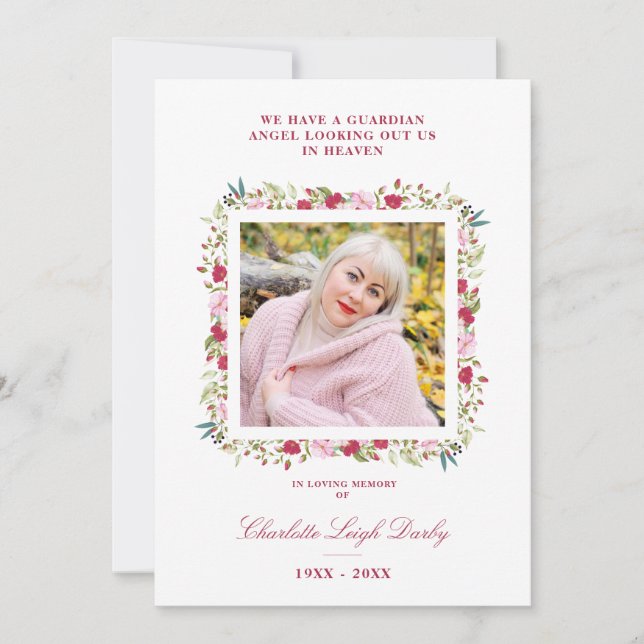 Tons rose et rouge Botanique Floral Garland Photo (Devant)