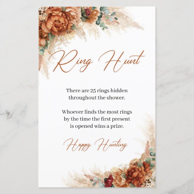 Tons rouillés brûlé orange pampas herbe Ring Hunt (Devant)