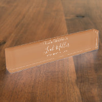 Tons Terre Terracotta Bureau Nom Plaque