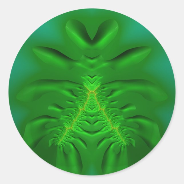 Tons verts ~ Sticker rond classique (Devant)