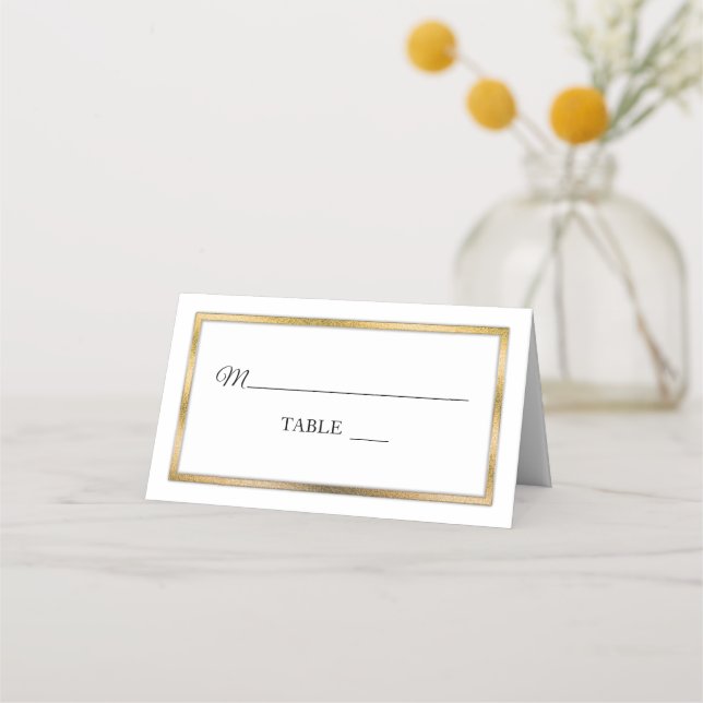 Tonton or | Cartes De Place Blancs Simple Et Éléga (Devant)