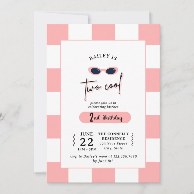 Too Cool 2nd Birthday Invitation (Devant)