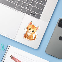 Too Cute to Be Serious – Funny Kitty Sticker