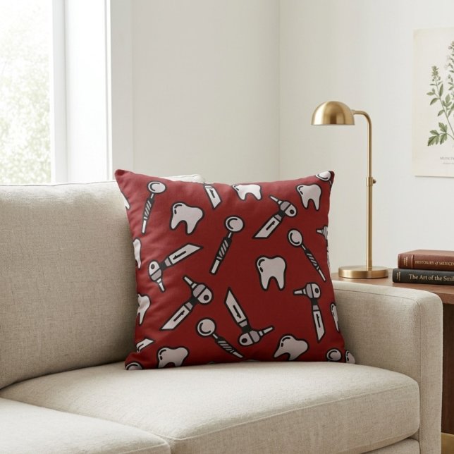 Tooth Be Told | Coussin de sol burgundy (Créateur téléchargé)
