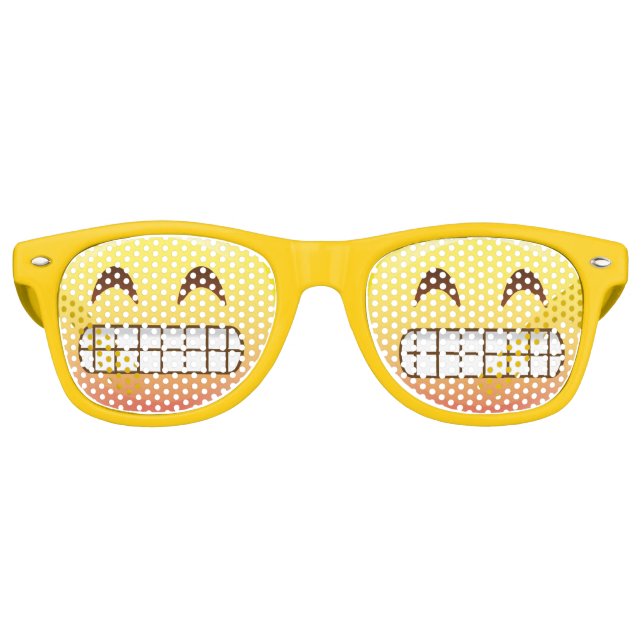 Toothy Grin Emoji Visage Smile Party Lunettes (Devant)
