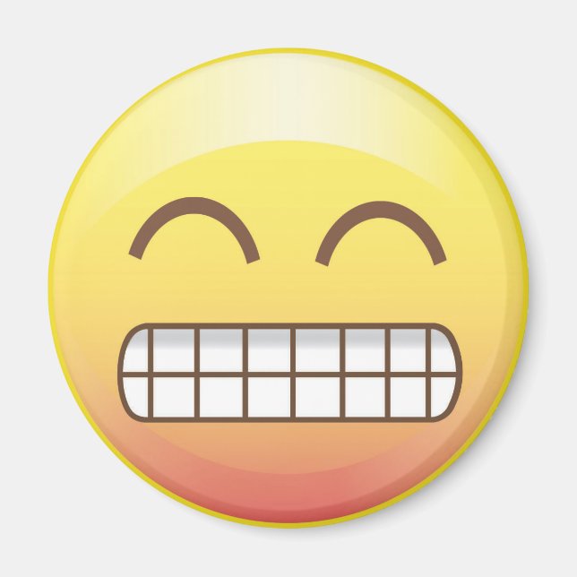 Toothy Smile Yellow Emoji Magnet (Devant)
