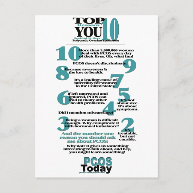 Top 10 PCOS Motifs Carte postale (Devant)