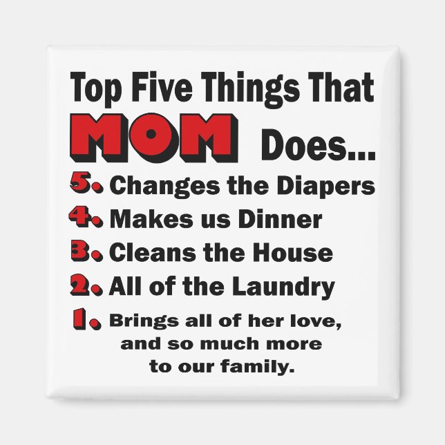 Top 5 des choses que maman fait aimant (Devant)