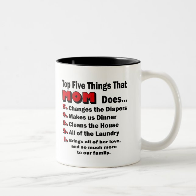 Top 5 des choses que maman fait Mug (Droit)