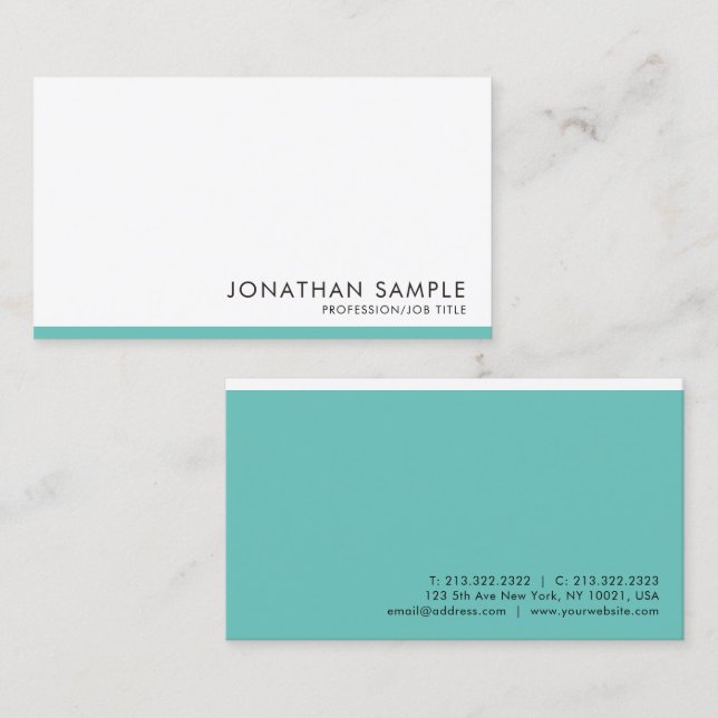 Top Carte de visite Elegant Simple Modèle (Devant / Derrière)