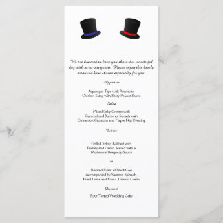 Top Chapeaux et Bow Cravate Gay Mariage Menu