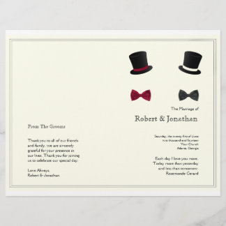 Top Chapeaux et Bow Cravates programme de mariage