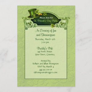 Top Hat et Invitation Shamrock - Personnaliser