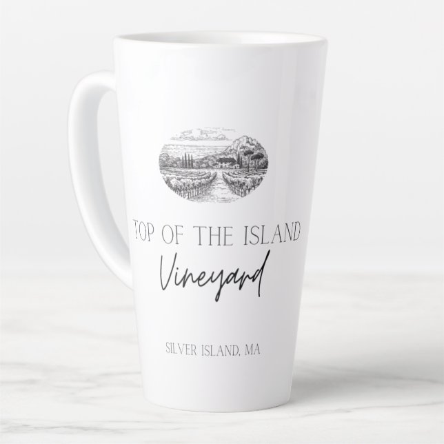Top of the Island Winery tasse en latte (Angle gauche)