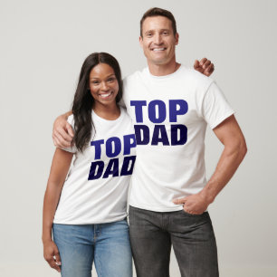 Top Papa Fête des pères Bleu Blanc T-shirt