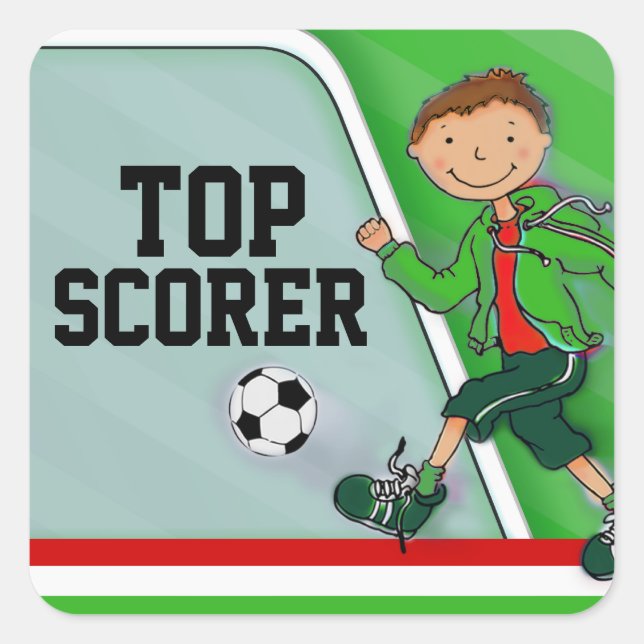 Top Scorer garçons football vert autocollant footb (Devant)