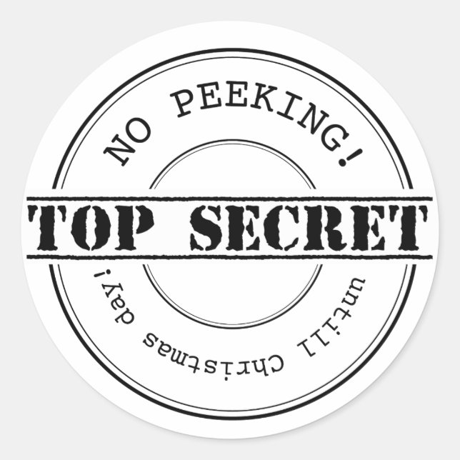 Top Secret | Aucun examen | autocollant de Noël (Devant)