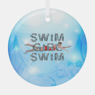 TOP Swim Girl Swim Ornement en verre