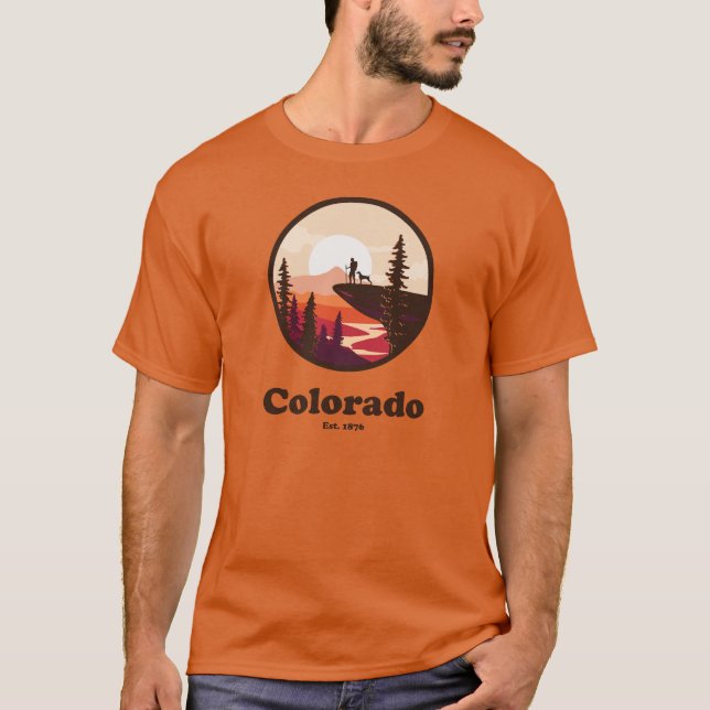 Top T-Shirt Du Colorado Mountain Avec Randonneur E (Devant)