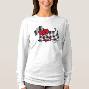 Top T-Shirt pour femmes Noël écossais Terrier écos