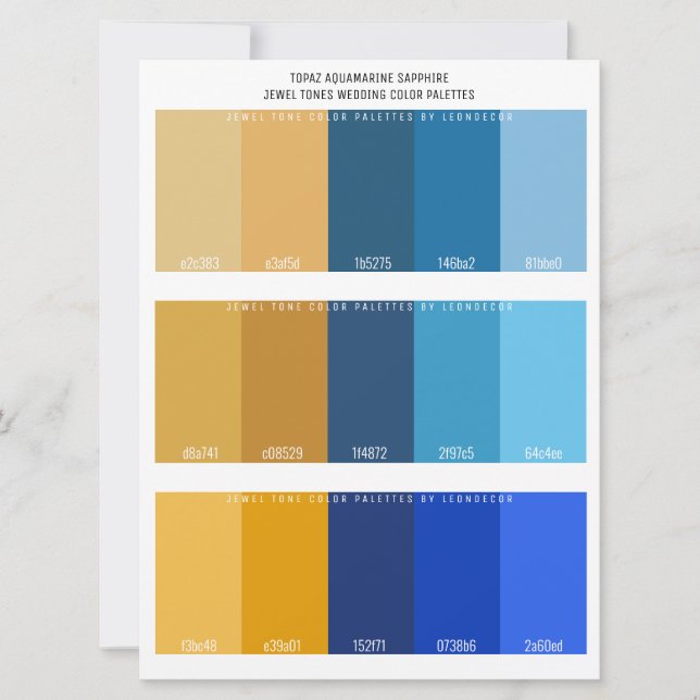 Topaz Aquamarine Sapphire Bijou Couleur Mariage (Devant)