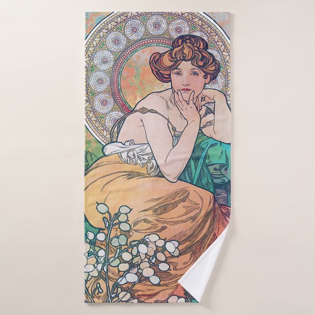 Topaz (Quatre Bijoux), Alphonse Mucha (Serviette de bain)