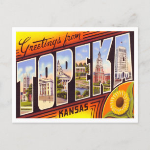 Topeka, Kansas Vintage Big Letters Carte postale