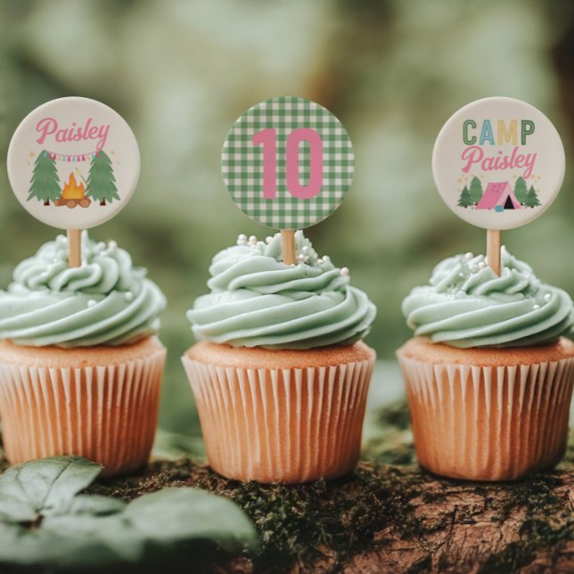 Toppers de cupcake de Camping pour filles (Créateur téléchargé)