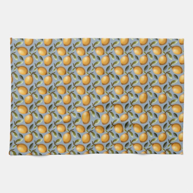 Torchon à motif citron Méditerranée Citronnerie Cu (Horizontal)