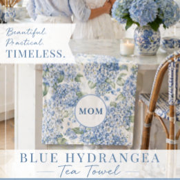 Torchon à thé Hydrangea bleu Cadeau pour Maman