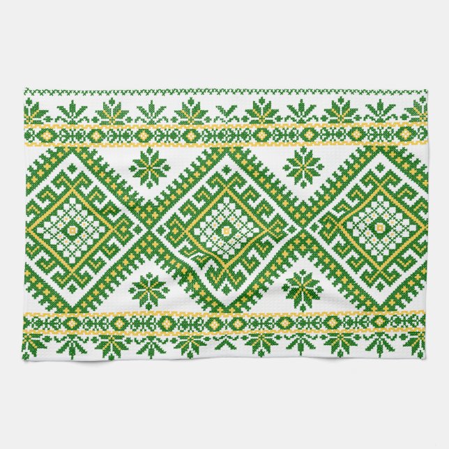 Torchon Broderie au Point de Croix Ukrainien (Horizontal)