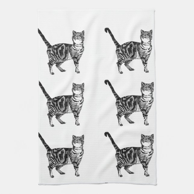 Torchon de chat tigré (Vertical)