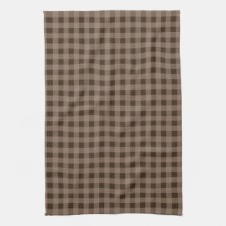Torchon de cuisine à carreaux marron Gingham