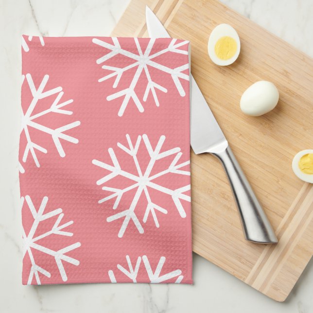 Torchon de cuisine à motif simple de flocons de No (Quart Plié)