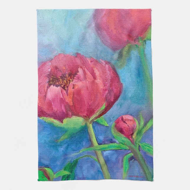 Torchon de cuisine Alaskan Peonies (Vertical)