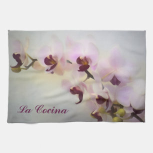 Torchon de cuisine avec peinture de photo d'orchid