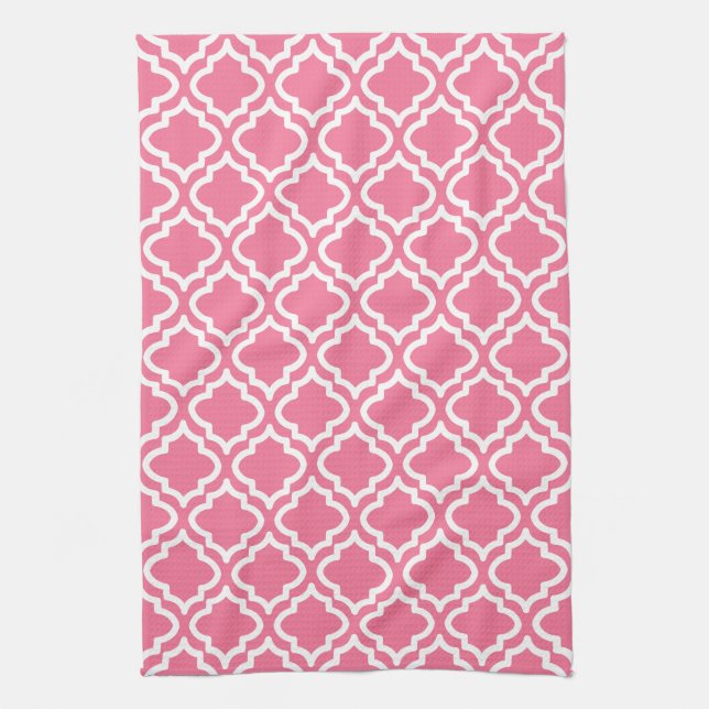 Torchon de cuisine cadeau à motif rose rétro (Vertical)