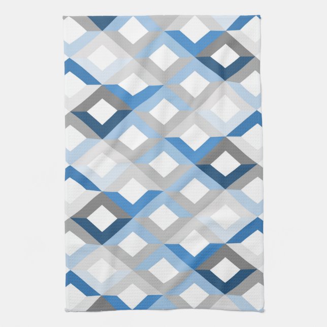 torchon de cuisine chevrons bleus (Vertical)