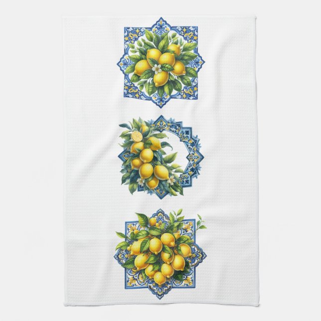 Torchon de cuisine Citrons Méditerranéens (Vertical)