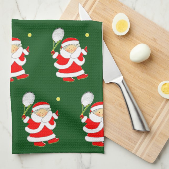 Torchon de cuisine de Noël de tennis (Quart Plié)